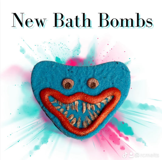 Blue huggy bath bomb